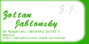 zoltan jablonsky business card